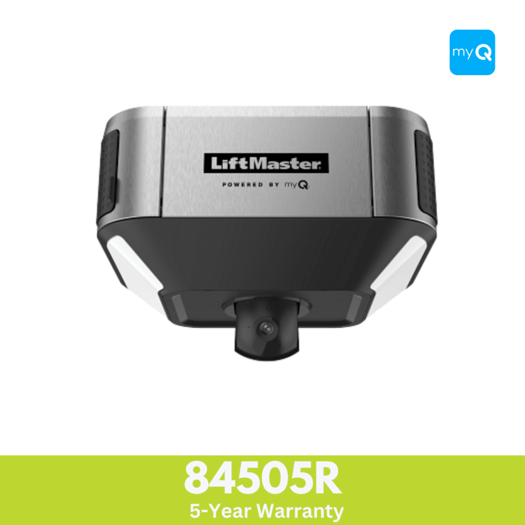 A black and silver LiftMaster model 84505R garage door opener