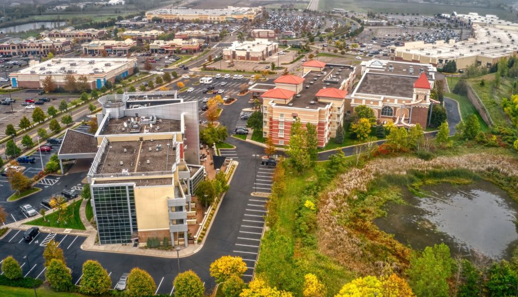 ariel view of arbor lakes in maple grove