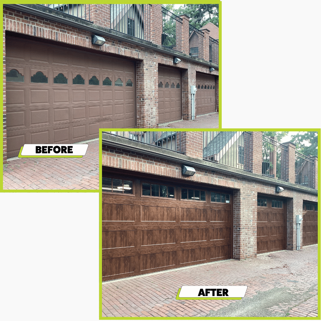 garage door before repair Before-and-after