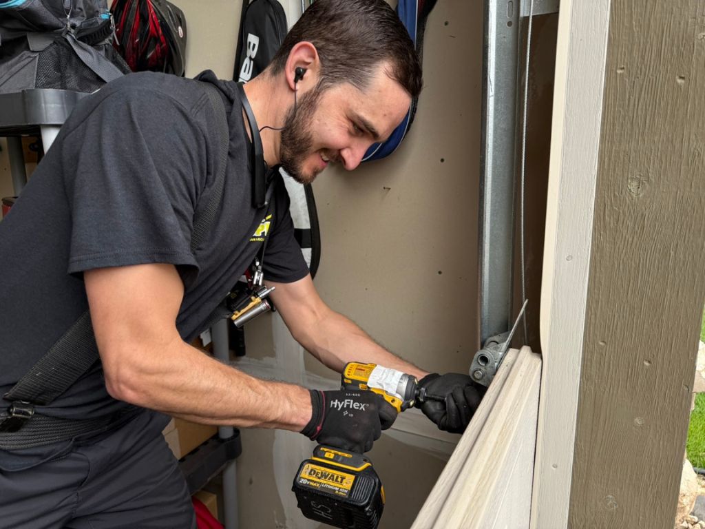 fixing garage door that fell off track